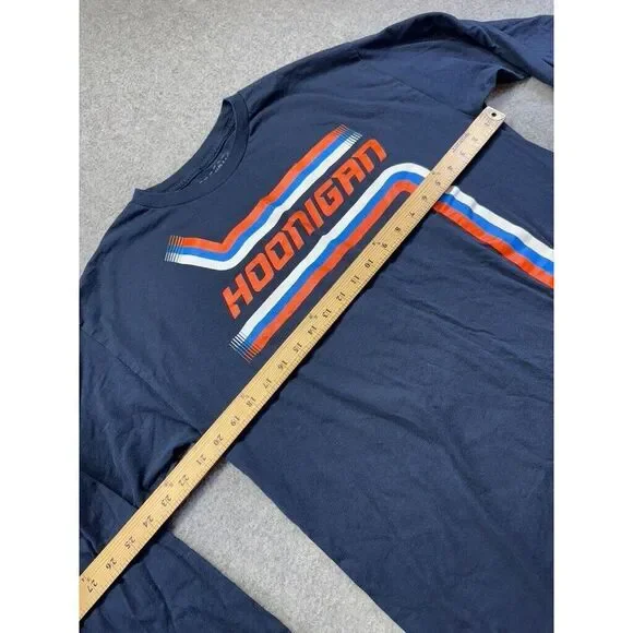 Hoonigan Men's Large Navy Blue‎ Long Sleeve Graphic T-Shirt 100% Cotton Racing - Picture 3 of 6